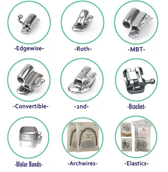 80 Bandes Dentaires Orthodontiques Pour Molaires Avec Tubes Buccaux MBT 0.022" - Marque AZDENT